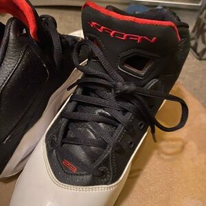 Black red white Jordan’s